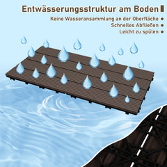 Jopassy WPC Terrassenfliesen 30x60 cm, Klickfliesen für Balkon & Garten, 1–5 m²