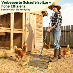 Jopassy Hühnerstall Reinigungsschaufel Edelstahl 91-190 cm für Geflügelstall