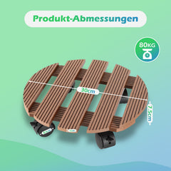 Jopassy WPC Pflanzenroller mit Rollen, eckig 30 x 30 cm / rund Ø 30 cm