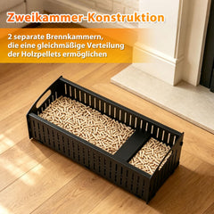 Jopassy Pelletkorb für Kamin und Holzofen 28/48 x 20 x 17 cm mit Pelletschaufel