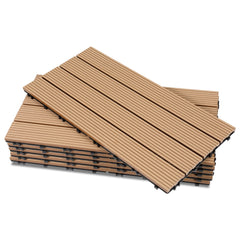 Jopassy WPC Terrassenfliesen 30x60 cm, Klickfliesen für Balkon & Garten, 1–5 m²