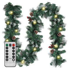 Jopassy Weihnachtsgirlande 2,7 m mit LED Beleuchtung und Fernbedienung