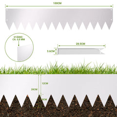 Jopassy Metall Rasenkante 20 cm mit Dornen, Beeteinfassung für Garten