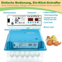 Jopassy Brutautomat 36 Eier vollautomatisch mit LED Eierbeleuchtung