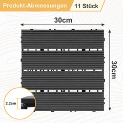 Jopassy WPC Terrassenfliesen 30x30 cm, Klickfliesen für Garten