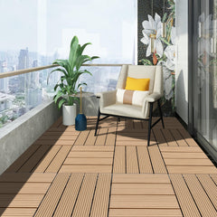Jopassy WPC Terrassenfliesen 30x30 cm, Klickfliesen für Balkon, 1–5 m²
