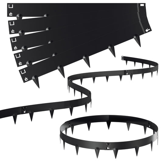 Jopassy Metall Rasenkante mit Dornen, Beeteinfassung 15/18 cm