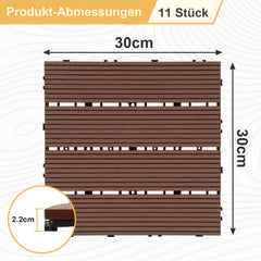 Jopassy WPC Terrassenfliesen 30x30 cm, Klickfliesen für Garten