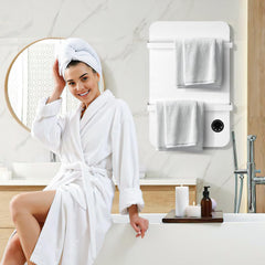 Jopassy Infrarotheizung 400/600W mit Thermostat Tuya App Fernbedienung und Handtuchhalter