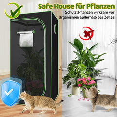 Jopassy Indoor Growzelt aus 600D Oxford Lichtdicht Wasserdicht mit Sichtfenster für Pflanzenanzucht