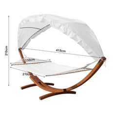 Jopassy Hängematten mit Gestell Outdoor Holz Hängematte mit Dach Hängemattengestell 200×150cm, Hängesessel 2 Personen Belastbarkeit 200kg
