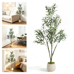 Jopassy Künstlicher Olivenbaum 120/150/180 cm Dekobaum mit Pflanztopf