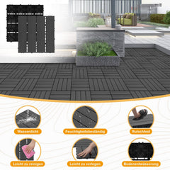 Jopassy WPC Terrassenfliesen 30x30 cm, Klickfliesen für Garten