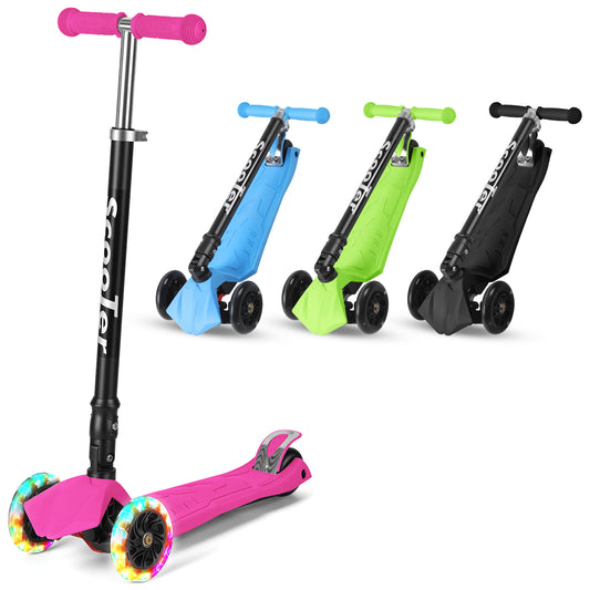 Jopassy Kinderroller mit LED Rädern klappbar 65-82 cm höhenverstellbar