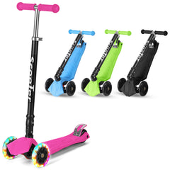 Jopassy Kinderroller mit LED Rädern klappbar 65-82 cm höhenverstellbar