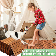 Jopassy Holzfliesen 30x30 cm, Terrassenfliesen für Balkon, 1–5 m²
