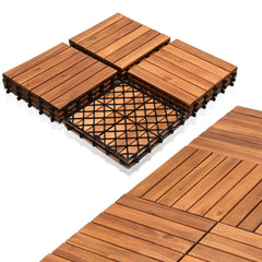 Jopassy Holzfliesen 30x30 cm, Terrassenfliesen für Balkon, 1–5 m²
