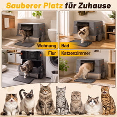 Jopassy Edelstahl Katzentoilette XXXL 71 × 51 × 43 cm mit hohem Rand