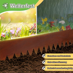 Jopassy Metall Rasenkante 20 cm mit Dornen, Beeteinfassung für Garten
