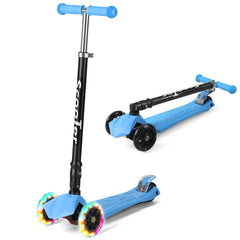 Jopassy Kinderroller mit LED Rädern klappbar 65-82 cm höhenverstellbar