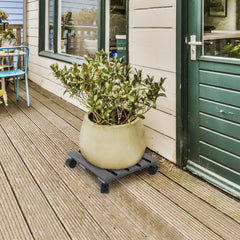 Jopassy WPC Pflanzenroller mit Rollen, eckig 30 x 30 cm / rund Ø 30 cm