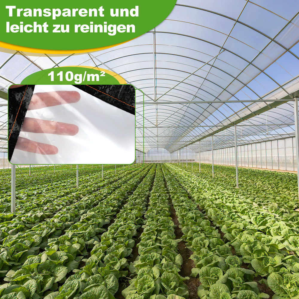 Jopassy Wasserdichte transparente Abdeckplane mit Ösen & Seil – Wetterfeste Gartenplane für Terrasse, Balkon, Gewächshaus, Möbel & Pflanzen