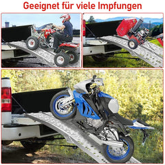 Jopassy Klappbare Aluminium Auffahrrampe 226 cm 340 kg pro Rampe für Motorrad und Anhänger