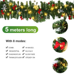 Jopassy Weihnachtsgirlande 5 m mit 100 LED warmweiß und Weihnachtsdeko