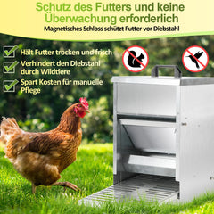 Jopassy Futterautomat Hühner 5 kg verzinkt mit Pedal rattensicher