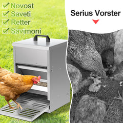 Jopassy Futterautomat Hühner 5 kg verzinkt mit Pedal rattensicher