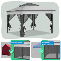 Jopassy Pavillon 3x3 m wasserdicht mit Moskitonetz und Doppeldach für Garten