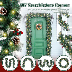 Jopassy Weihnachtsgirlande 2,7 m mit LED Beleuchtung und Fernbedienung