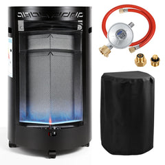 Jopassy Gasheizer 4,2 kW mit 2 Heizstufen Edelstahlbrenner und Rollen