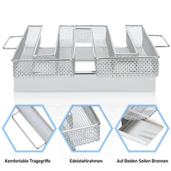 Jopassy Kaltraucherzeuger aus Edelstahl – Sparbrand Räucherspirale für Räucherofen, Smoker & Kugelgrill, inkl. Reinigungsbürste + 2 Räucherhaken, 22,5 x 17,5 x 4,5 cm
