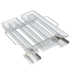 Jopassy Kaltraucherzeuger aus Edelstahl – Sparbrand Räucherspirale für Räucherofen, Smoker & Kugelgrill, inkl. Reinigungsbürste + 2 Räucherhaken, 22,5 x 17,5 x 4,5 cm