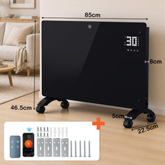 Jopassy WLAN Konvektor Heizung 2000/2500W mit Thermostat und Glasfront