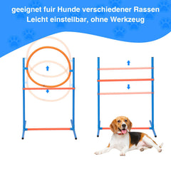 Jopassy Hunde Agility Set mit Tunnel Hürde Slalomstangen und Tragetasche