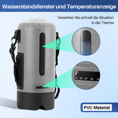 Jopassy Campingdusche 12L tragbare Outdoor Dusche mit Fußpumpe Temperaturanzeige