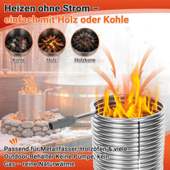 Jopassy Poolheizung Edelstahl Heizspirale 15 m für 32–38 mm Poolschläuche