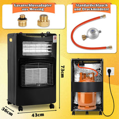 Jopassy Gasheizer 4200W mit Elektroheizung 1260W für Propan Butan bis 15 kg