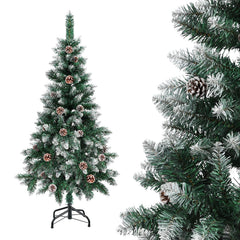 Jopassy Künstlicher Weihnachtsbaum 120–210 cm mit Tannenzapfen und Schneespitzen