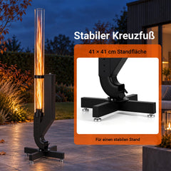 Jopassy Pelletfackel 138 cm mit Borosilikatglas für Garten und Terrasse