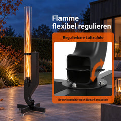 Jopassy Pelletfackel 138 cm mit Borosilikatglas für Garten und Terrasse