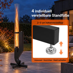 Jopassy Pelletfackel 138 cm mit Borosilikatglas für Garten und Terrasse