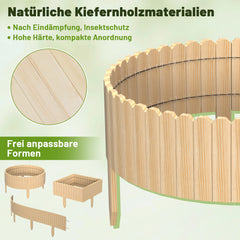 Jopassy Rasenkante Holz, Beetumrandung Flexibler, Mähkante Rollborder