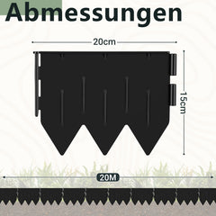 Jopassy Rasenkante aus PP-Kunststoff – flexible Beeteinfassung / Beetumrandung für Garten, Rasen & Blumenbeet, 5 m / 10 m / 20 m