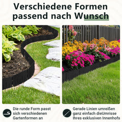 Jopassy Rasenkante aus PP-Kunststoff – flexible Beeteinfassung / Beetumrandung für Garten, Rasen & Blumenbeet, 5 m / 10 m / 20 m