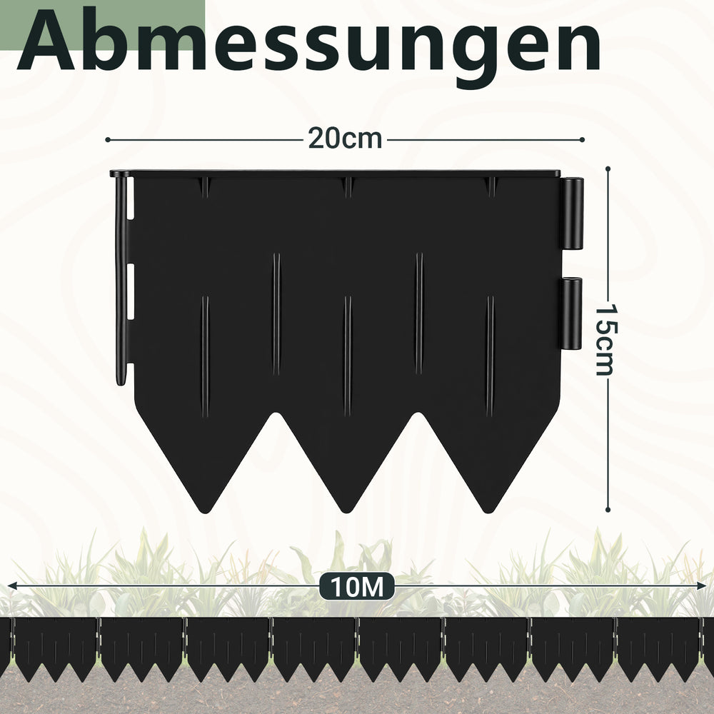 Jopassy Rasenkante aus PP-Kunststoff – flexible Beeteinfassung / Beetumrandung für Garten, Rasen & Blumenbeet, 5 m / 10 m / 20 m