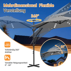 Jopassy Sonnenschirm Ampelschirm 300 x 300 cm, Rund Wasserdicht Terrassenschirm