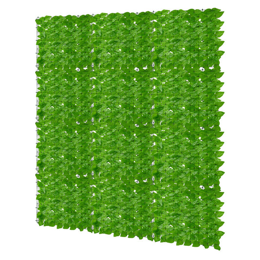 Jopassy Künstliche Efeu Hecke 12 Stück 100 x 300 cm Sichtschutz für Balkon und Terrasse